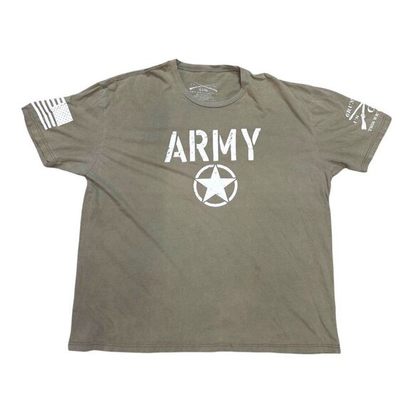 Grunt Style Mens Army T-Shirt Olive Green Patriotic Graphic Tee Short Sleeve M - Picture 1 of 5